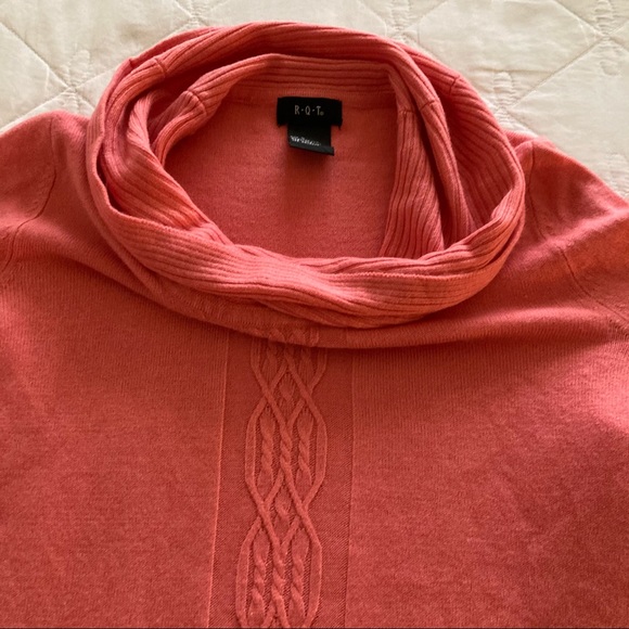 Softest sweater ever in peach-melon with cowl neck - Picture 3 of 9